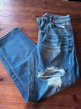 American Eagle Outfitters Distressed Blue Mom Jeans